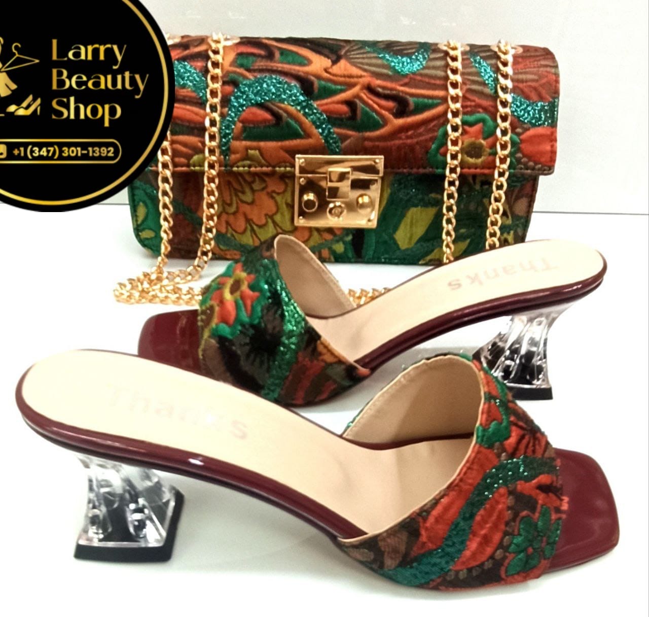 Floral Tapestry Bag & Heel Set